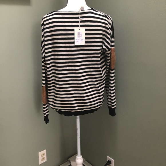NWT Italian Cashmere Blend Striped Sweater - Picture 4 of 5